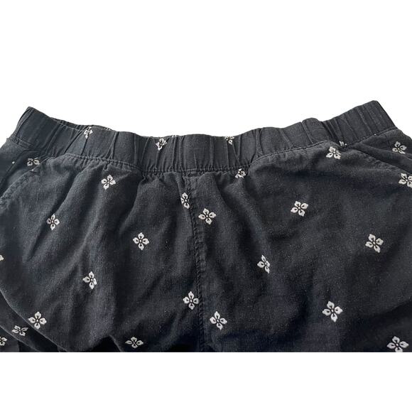 CROFT & BARROW HI-RISE WIDE LEG ANKLE PANTS, WOMENS, 1X, BLACK WITH WHITE FLORAL - Picture 4 of 12